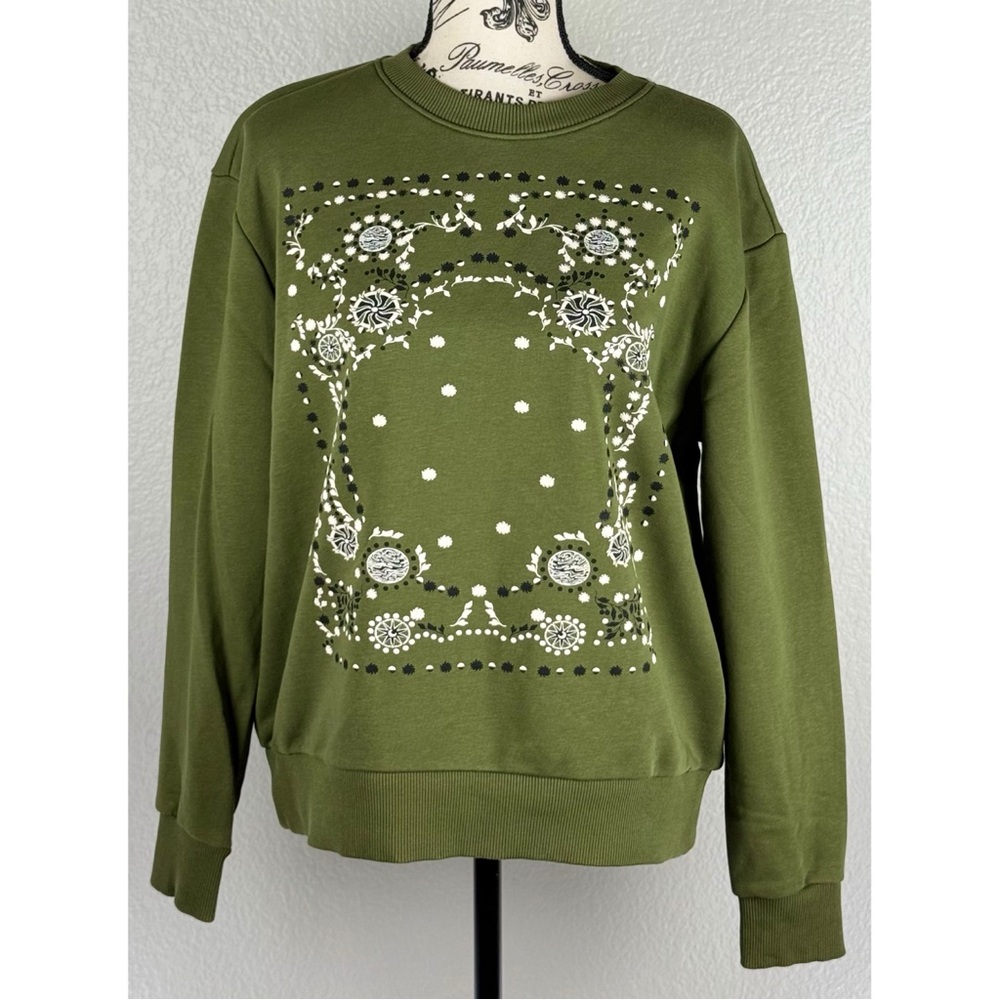 Scotch & Soda Green Embellished Crew Neck Sweater, size Small